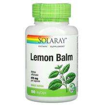 Solaray, Lemon Balm 475 mg, 100 VegCaps