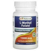 Best Naturals, L-Methyl Folate 15000 mcg, L-5-метилтетрагідроф...