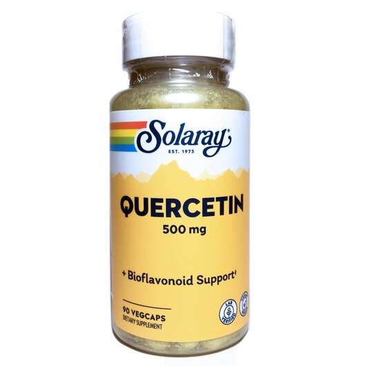 Основне фото товара Solaray, Quercetin 500 mg, Кверцетин 500 мг, 90 капсул