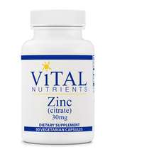 Vital Nutrients, Zinc citrate 30 mg, Цитрат Цинку, 90 капсул