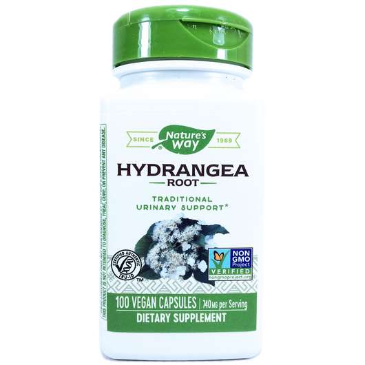 Основное фото товара Nature's Way, Гортензия 370 мг, Hydrangea Root 370 mg, 100 капсул