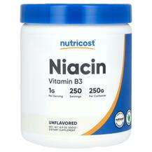 Nutricost, Niacin Unflavored, Ніацин, 250 г