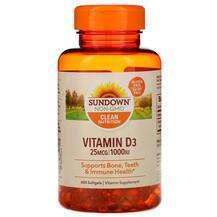 Sundown Naturals, Vitamin D3 25 mcg 1000 IU, Вітамін D3, 400 к...