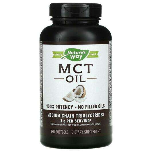 Основне фото товара Nature's Way, MCT Oil From Coconut 180, Масло MCT, 180 капсул