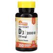 Фото товара High Potency D3 50 mcg 2000, Витамин D3 Холекальциферол, 200 капс