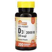 Sundance Vitamins, High Potency D3 50 mcg 2000 IU, Вітамін D3,...