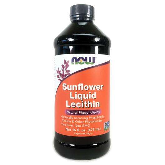 Основне фото товара Now, Sunflower Liquid Lecithin, Лецитин з соняшнику Рідкий, 47...