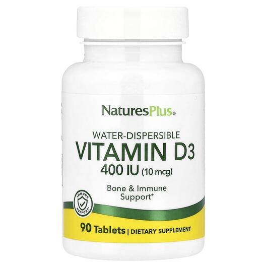 Основне фото товара Vitamin D3 400 IU Основне фото товара Natures Plus, Vitamin D3 400 IU, Вітамін D, 90 таблеток