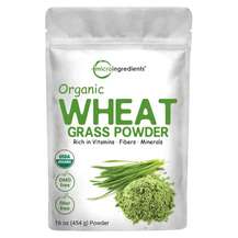 Micro Ingredients, Organic Wheat Grass Powder, Пирій, 454 г