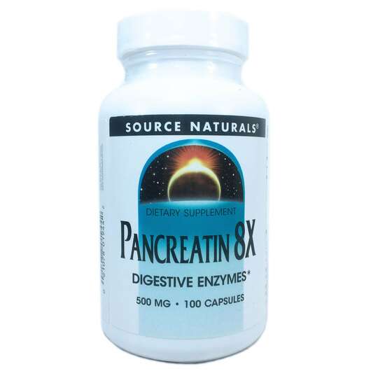 Основне фото товара Source Naturals, Pancreatin 8X 500 mg 100, Панкреатин 8X 500 м...