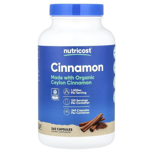 Основное фото товара Nutricost, Экстракт корицы, Cinnamon, 240 капсул