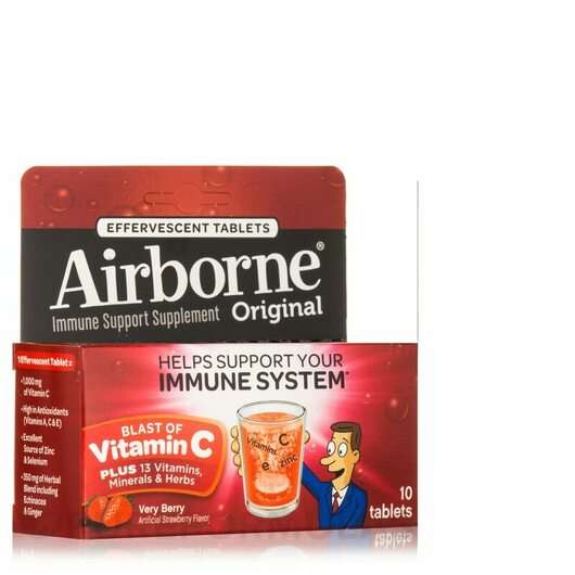 Основне фото товара Airborne Immune Support Effervescent Tablets Berry Flavor, Під...