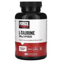 Force Factor, L-Taurine 500 mg, L-Таурин, 180 капсул