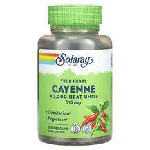 Solaray, True Herbs Cayenne 515 mg, Перець каєнський, 180 капсул