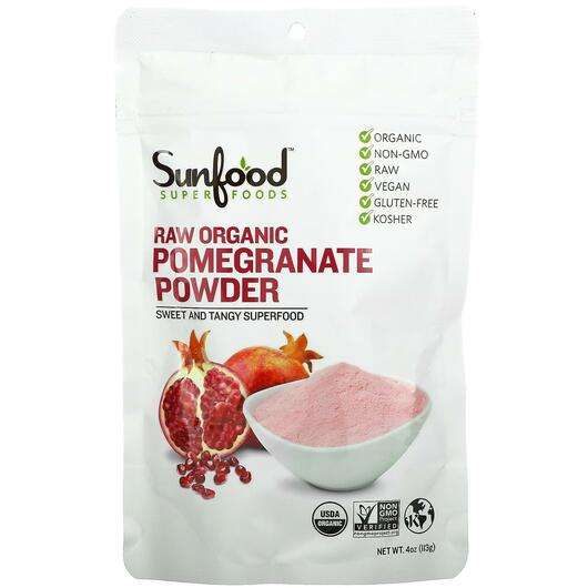 Основне фото товара Sunfood, Raw Organic Pomegranate Powder, Гранат, 113 г