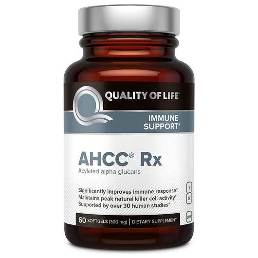 Основне фото товара Quality of Life, AHCC RX, AHCC 300 мг, 60 капсул