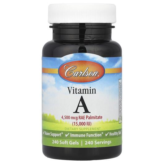 Основное фото товара Carlson, Витамин А 15000 МЕ, Vitamin A 15000 IU, 240 капсул