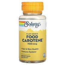 Solaray, Food Carotene 7500 mcg, Вітамін А Ретінол, 100 капсул