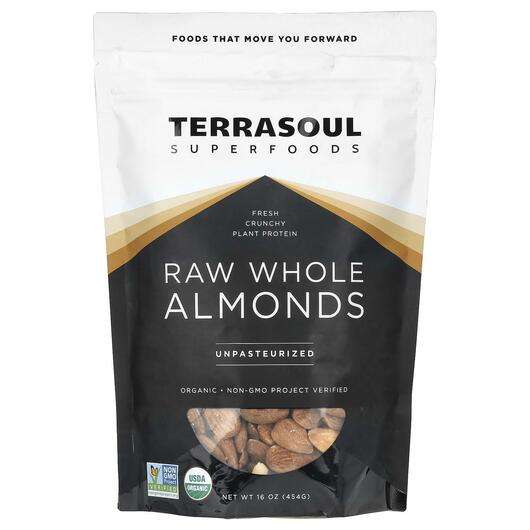 Основне фото товара Terrasoul Superfoods, Raw Whole Almonds Unpasteurized, Суперфу...