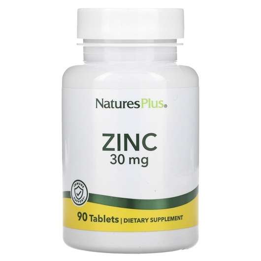 Основное фото товара Natures Plus, Хелатный Цинк 30 мг, Zinc Chelated 30 mg, 90 таб...