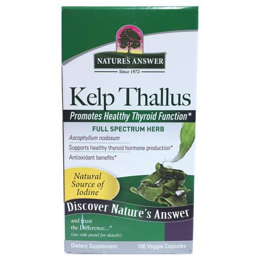 Основне фото товара Nature's Answer, Kelp Thallus, Таллус, 100 капсул