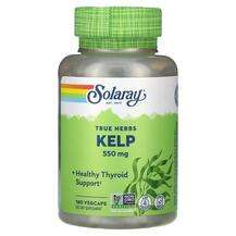 Solaray, True Herbs Kelp 550 mg, Ламінария, 180 капсул