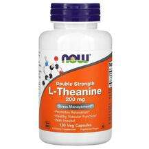 Now, L-Теанин 200 мг, L-Theanine Double Strength, 120 капсул