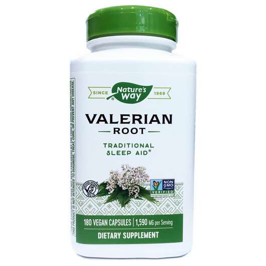 Основне фото товара Nature's Way, Valerian Root 530 mg, Валеріана 530 мг, 180 капсул