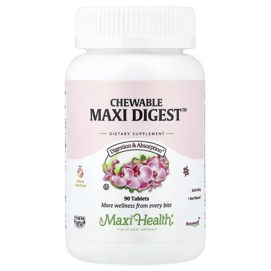 Основное фото товара Ферменты, Chewable Maxi Digest Natural Fruit Flavor, 90 таблеток