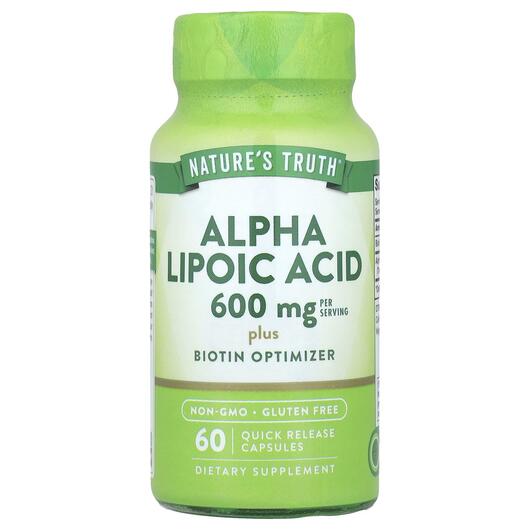 Основне фото товара Alpha Lipoic Acid Основне фото товара Nature's Truth, Alpha Lipoic Acid, Альфа-ліпоєва кислота, 60