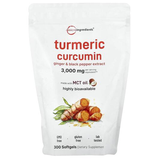 Основне фото товара Turmeric Curcumin Основне фото товара Micro Ingredients, Turmeric Curcumin, Куркумін, 300 капсул