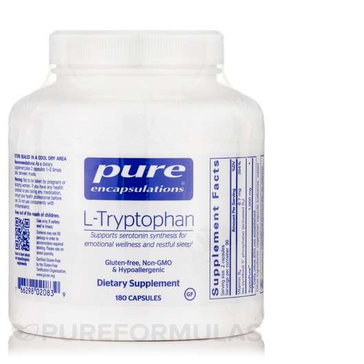 Основное фото товара Pure Encapsulations, L-Триптофан, L-Tryptophan, 180 капсул