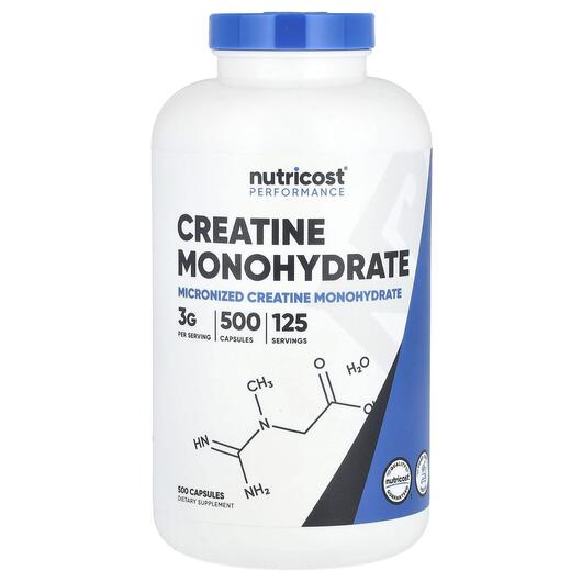 Основне фото товара Nutricost, Performance Creatine Monohydrate, Креатин, 500 капсул