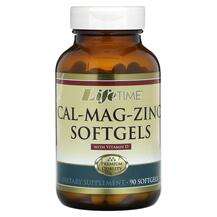 LifeTime, Cal-Mag-Zinc with Vitamin D, Вітамін D, 90 капсул