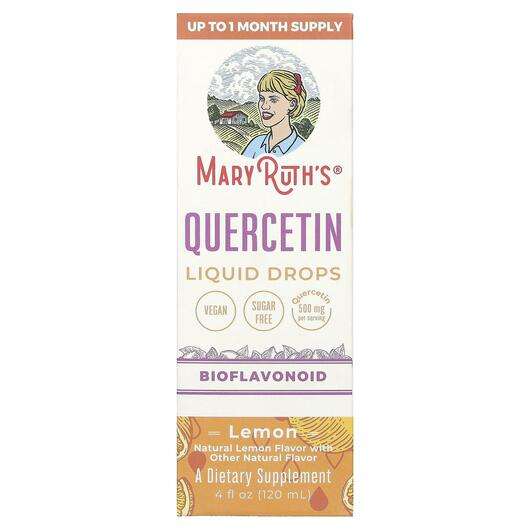 Основное фото товара MaryRuth's, Кверцетин, Quercetin Liquid Drops Lemon, 120 мл