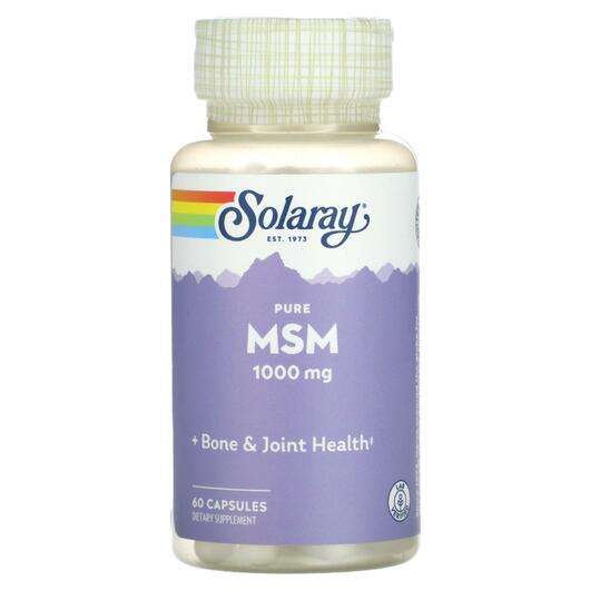 Основное фото товара Solaray, Метилсульфонилметан МСМ, Pure MSM 1000 mg, 60 капсул