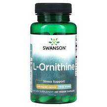 Swanson, L-Ornithine Free Form 500 mg, L-Орнітин, 60 капсул