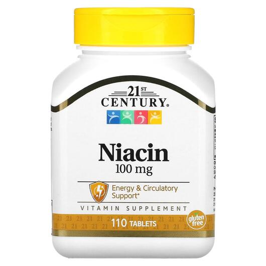 Основное фото товара 21st Century, Витамин B3 Ніацин, Niacin 100 mg, 110 таблеток