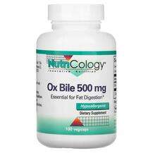 Nutricology, Желчные кислоты 500 мг, Ox Bile 500 mg, 100 капсул
