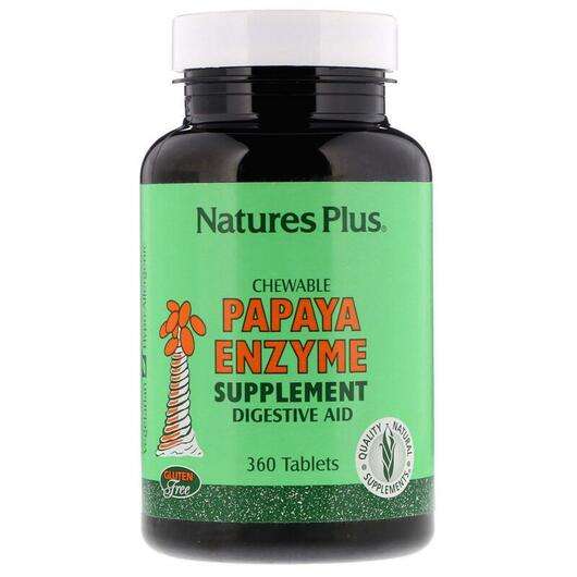 Основне фото товара Natures Plus, Chewable Papaya Enzyme Supplement, Жувальний фер...