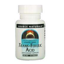 Source Naturals, Trans-Ferulic Acid 250 mg 60, Транс-феруловая...