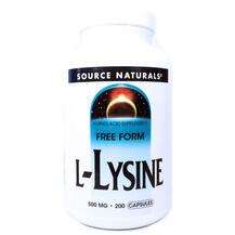 Source Naturals, L-Лизин 500 мг, L-Lysine 500 mg 200, 200 капсул