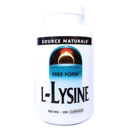 Основное фото товара Source Naturals, L-Лизин 500 мг, L-Lysine 500 mg 200, 200 капсул