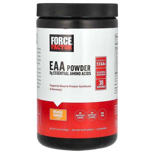 Основное фото товара Force Factor, Аминокислоты, EAA Powder Orange Mango, 294 г