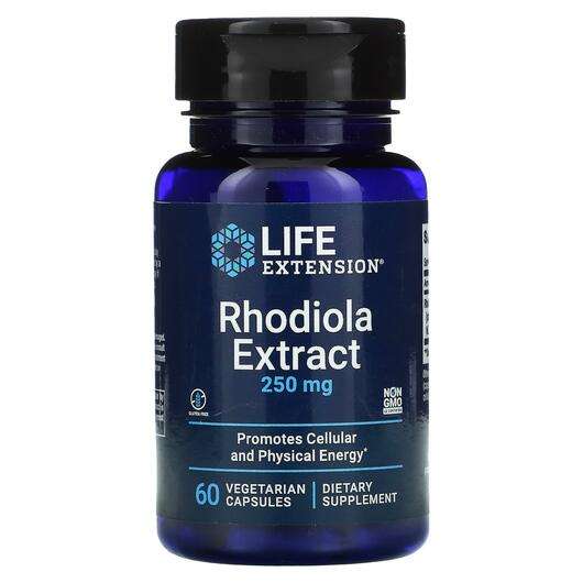 Основне фото товара Life Extension, Rhodiola Extract 250 mg, Родіола 250 мг, 60 ка...
