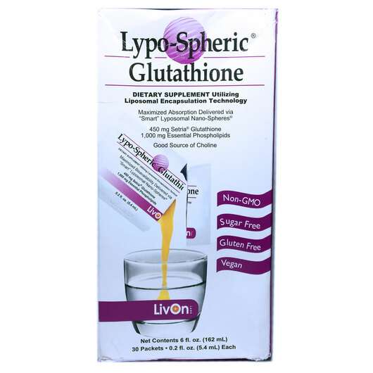 Основне фото товара LivOn Labs, Lypo-Spheric Glutathione, Ліпосферний Глутатіон 45...