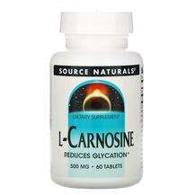Source Naturals, L-Carnosine 500 mg 60, L-Карнозин 500 мг, 60 ...