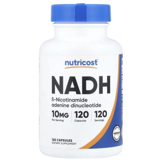 Основне фото товара Nutricost, NADH 10 mg, НАДН, 120 капсул
