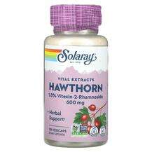 Solaray, Боярышник, Vital Extracts Hawthorn 600 mg, 30 капсул