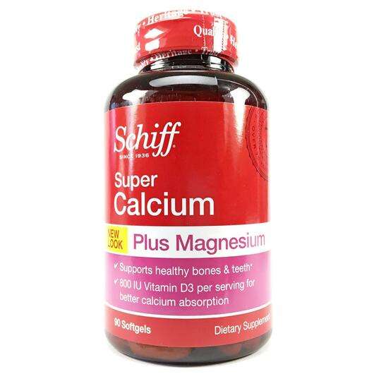 Основное фото товара Schiff, Кальций Магний, Super Calcium Plus Magnesium, 90 капсул